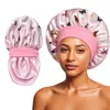 Amazon sombrero redondo de ala ancha de doble capa de color salón de belleza de seda gorro de luna todo partido gorro de ducha gorro de dormir de color