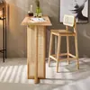 Taburete de Barra Nórdico Silla de Barra Moderna Simple de Piernas Altas Taburete para el Hogar Respaldo Mostrador Frontal Recepción Madera Maciza Ratán Silla de Barra