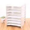Caja de Almacenamiento de Escritorio de Madera DIY Estantería de Oficina Creativa Revistero Carpeta A4 Estante Organizador de Documentos