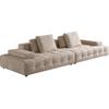 Conjunto de Sala de Estar Reto com Sofá de Tecido Lawrence Minimalista Cor Creme Estilo Italiano para Apartamentos Pequenos