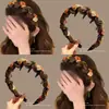 Diadema Alta para Mujer, Uso Diario, Color Café Melardo, Ondulada, Dentada, Antideslizante, Pinza para el Cabello para Lavarse la Cara