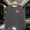 Sudadera de cuello redondo para hombre Primavera y Otoño oversize Suelta Manga larga Marca de moda Deportes Notas de amor Top de manga larga