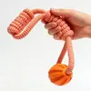 Juguete de Correa para Perro Mascota, Elástico Interactivo, Dispensador de Premios, Pelota de Rugby, Juguete para Aliviar el Aburrimiento para Teddy y Corgi, Cuerda Nudosa Resistente para Masticar, Suministros para Mascotas