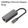 Adaptador Ethernet Gigabit Tipo-C USB RJ45 Conector de Red Cableada para Laptop Teléfono Móvil 1000Mbps Transfronterizo