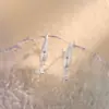 Pendientes de Zirconia Esmerilada con Forma de Cruz, Estrella Radiante y Gota de Agua 2025 Nuevos Dulces y Frescos Estrella de Cuatro Puntas Gota de Agua Ganchos para Orejas Cepillados