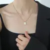 Collar Personalizado Cuadrado a Cuadros Otoño e Invierno Versátil para Mujer Moda Estilo Coreano Ins Tendencia Diseño de Nicho Cadena para Clavícula