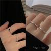 Anel de Coração Shining Brick High-end Design de Nicho Feminino Luxo Acessível Simples Versátil Estilo Frio Abertura Ajustável Anel de Dedo Indicador