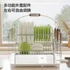 Estante Plegable de Acero Inoxidable para Almacenamiento de Platos, Escurridor de Platos Multifuncional para Cocina, Escurridor de Encimera para el Hogar