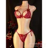 Calcinha de renda com cadarço e abertura no entrepernas, estilo três pontos, produtos sexuais sexy para adultos, lingerie erótica, conjunto de sutiã sexy, estilo europeu e americano