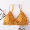 Bralette sin aro de acero ultra-delgado pecho grande pequeño encaje copa triangular sujetador ropa interior sexy chicas francesas mujer