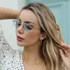 Óculos de Sol Quadrados com Decoração de Leopardo Sem Moldura Coloridos Retro para Homens e Mulheres Óculos de Sol Metálicos com Cabeça de Leopardo Óculos de Sol Transfronteiriços