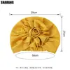 Nuevos Sombreros Bufanda de Moda Europeos y Americanos en Stock, Sombreros Bufanda de Satén Multicolores con Flor Grande y Elástico, Bufanda de Moda de Color Sólido