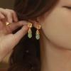Nuevos Pendientes Colgantes de Jade con Flor de Estilo Chino para Mujer 2025 Nuevo Estilo Explosiones Lujo Ligero de Alta Gama Elegantes Elegantes Pendientes