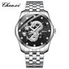 Reloj de Pulsera para Hombre Resistente al Agua con Calendario en Relieve de Tótem de Dragón Estilo Chino Amanecer Correa de Acero Explosiones Transfronterizas Reloj de Negocios para Hombre