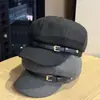 2026 Nueva Moda Británica Retro Versátil Octagonal para Mujer, Gorra de Periodista Adelgazante, Boina, Tendencia