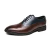 Sapatos de couro com cadarço e bico fino, color block retrô transfronteiriços, sapatos formais de negócios casuais da moda, sapatos derby de tamanho grande, sapatos masculinos versáteis