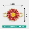 Versão Coreana Transfronteiriça Brincos Pingente de Girassol Duplo Pendurado Liga Gota de Óleo Colar Pulseira Joias Acessórios DIY Pingente Pequeno