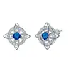 Pendientes de Nudo Celta de Plata de Ley S925 Estilo Europeo y Americano para Mujer, Pendientes de Diseño Nicho de Lujo Ligero, Pendientes Versátiles con Incrustaciones de Circonita