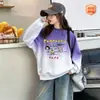 Nueva moda de otoño para niñas: sudadera de dibujos animados elegante y linda con cuello redondo para niñas pequeñas y niños pequeños, adecuada para primavera y otoño