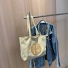 Bolso de Mujer 2023 Nuevo Coreano Gran Capacidad Letra Bolso de Mujer Bordado Hombro Portátil Cruzado Lona Lavada Bolso para Mujer