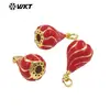 Wt-Jfe153 Lámpara Linda y Exquisita Diseño de Jaula Roja Latón Material Epoxi Colgante Pendientes Personalizados Accesorios para Mujeres