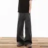 Calças casuais masculinas estilo khaki old money 2026 nova coleção primavera e outono calças de terno listradas estilo preguiçoso solto calças de perna larga