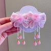 Par de Accesorios para el Cabello Rosas con Borlas Estilo Nacional Infantil Año Nuevo Año Nuevo Lunar Pasador Antiguo Diadema para Niñas Bebés Hanfu Pasador