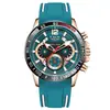 Reloj de negocios para hombre, luminoso, multifuncional, de seis manecillas, casual, oro rosa, oro rosa negro, oro rosa azul, verde, plateado, plata negra, azul