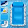 Cama flotante inflable de hoja de arce Anillo de natación para adultos Respaldo Juguete flotante para jugar en el agua Tumbona con parasol
