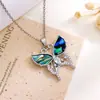 Collar de Mariposa de Concha Europeo y Americano Transfronterizo, Lujo Ligero Estilo Ins Nicho Minimalista Moda Cadena para Clavícula de Acero de Titanio Accesorio