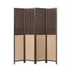 Biombo de madera maciza y ratán de papel estilo chino para sala de estar, entrada de hotel, fondo plegable para comedor, pared divisoria móvil para viviendas de alquiler