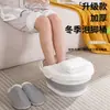 Balde Dobrável para Pés Bacia Dobrável de Silicone para Pedicure Doméstica Economizadora de Espaço com Tampa Banho de Pés com Massagem Espessado Portátil