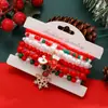 Set Navideño Europeo y Americano Pulsera Aceite Goteando Copo de Nieve Campana de Santa Reno Árbol de Navidad Pulsera Apilada de Perlas para Mujeres