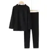 Conjunto de Roupa Íntima Térmica de Veludo Quente para Crianças com Fibra Autoaquecível Roupas Quentes de Outono para Meninos Calças de Outono e Inverno Top Quente para Meninas