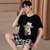 Loja Física Atacado Pijamas Curtos de Verão para Homens, Conjunto para Live Streaming, Roupa de Casa, Conjunto Pulôver Amazon para Jovens