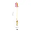 Cuchara y tenedor de acero inoxidable transfronterizos figura de dibujos animados juego de regalo de cuatro piezas cuchara de postre para restaurante tenedor de fruta cubertería