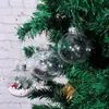 Cubierta Dorada y Plateada Bola de Navidad Transparente Exportación Venta Caliente Artesanía de Soplado de Plástico Bola de Plástico Decoración Navideña Bola Colgante Suministro