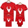 Navidad Nuevo Cabeza de Ciervo Ropa Transfronteriza Suministro Directo Algodón Refinado Ropa de Bebé Venta Rápida Ropa Infantil Manga Corta Cuello Redondo Ropa Infantil Camiseta
