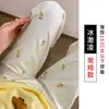 Calça Reta com Estampa de Desenho Animado Fofo para Mulheres, Primavera e Verão, Cintura Alta, Caimento Solto Preguiçoso, Emagrecedor, Comprimento Total, Calça Casual