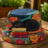 Colección de sitios web independientes transfronterizos nuevos de 2026: Sombrero de pescador y sombrero para el sol versátiles de arcoíris con estampado digital 3D y bordado acolchado, aptos para hombres y mujeres