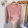 6 Lana Delgado Suave Cera Tejido de Punto Manga Larga Mujer 2024 Primavera y Verano Nuevo Exterior Ropa Protección Solar Color Sólido Cárdigan Top