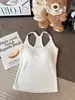 Camiseta sin mangas de algodón acanalado estilo "Hot Girl" con hermoso diseño en la espalda, Ropa interior de verano para mujer con copas en el pecho, Corte ajustado, Favorecedora, Se puede usar como prenda exterior o como capa base