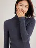 Suéter de Cuello Alto Base para Mujer 2025 Nuevo Otoño e Invierno Manga Larga Ajustado Top de Punto de Cachemir
