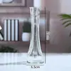 Jarrón de cristal cuadrado fresco ajustado a la cintura arreglo de flor única Lirio Rosa transparente moderno moda mesa de comedor Hotel pequeño