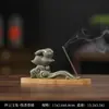 Suporte de Incenso Coelho de Jade com Padrão de Nuvem, Incensário de Coelho, Incensário Estilo Chinês, Ornamento Pet de Chá, Incensário de Coelho de Cerâmica Feito à Mão