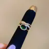 Anillo Abierto de Tres Capas con Forma de Serpiente Oval Geométrico de Circonita Anillo para Dedo Índice Transfronterizo Europeo y Americano Anillo de Lujo Ligero de Gama Alta para Mujeres