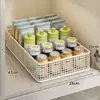 Estante de almacenamiento extraíble para gabinete de cocina, almacenamiento en capas interiores, estante de doble capa para fregadero de baño, cesta extraíble de cajón súper profunda