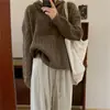 Nueva Ropa Exterior con Capucha Estilo Coreano Transfronteriza Tejido de Punto Retorcido Tops para Mujer Otoño e Invierno Casual Versátil Estilo Perezoso Pulóver