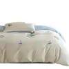 Juego de Ropa de Cama de Algodón de Fibra Larga de 60 Hilos con Bordado de Toalla de Dibujos Animados Lindos, 100% Algodón, Algodón Puro, Diseño de Cachorro, Juego de Tres Piezas para Dormitorio de Estudiante