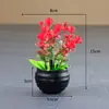 Planta Verde Simulada Flor de Eucalipto en Maceta Decoración para Sala de Estar del Hogar Plástico Pequeño Bonsái Hoja de Dinero Flores Artificiales Plantas Adornos